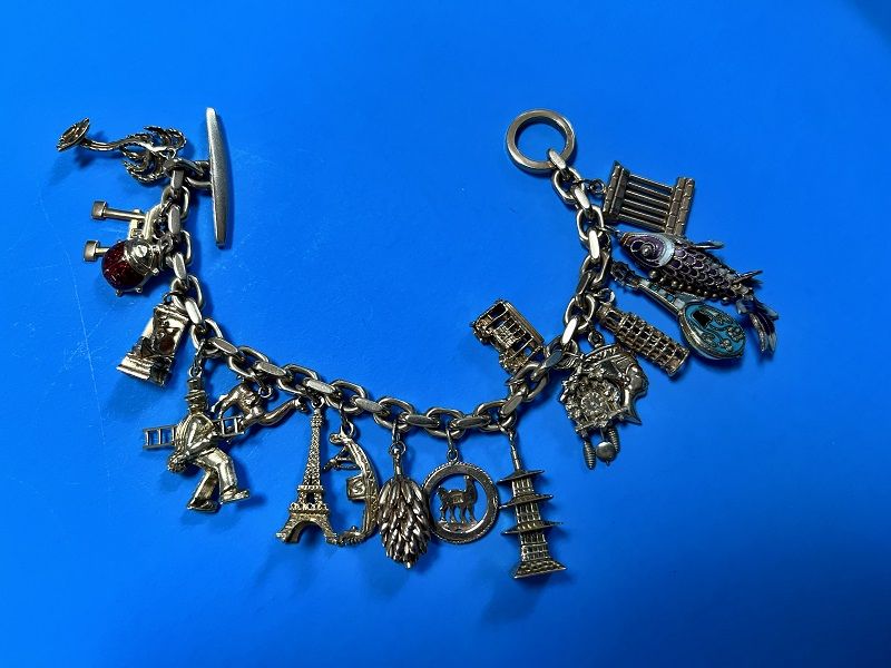 A Heavy Gold Charm Bracelet ~ 82Gr