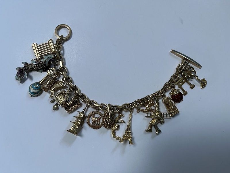 A Heavy Gold Charm Bracelet ~ 82Gr