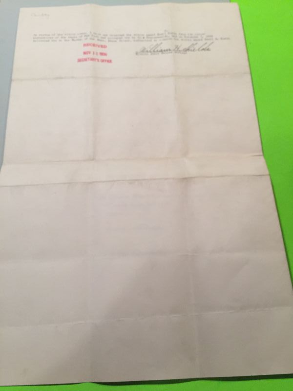 Original Extradition Writ Signed by Mayor James Curley Boston 10/36