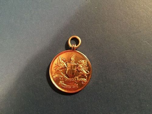 15k Gold London Challenge Cup Football Medal ~ 1905