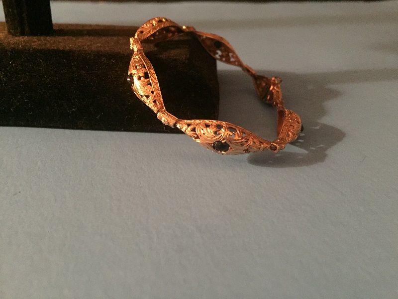 Antique 18k Gold Sapphire Bracelet