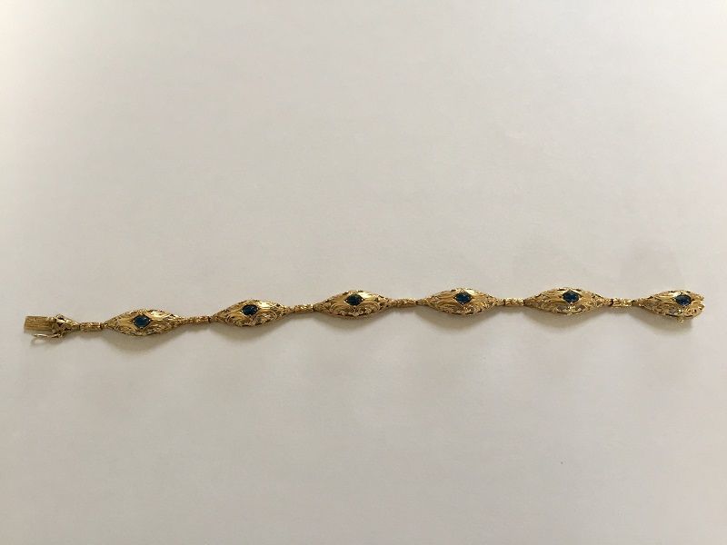 Antique 18k Gold Sapphire Bracelet