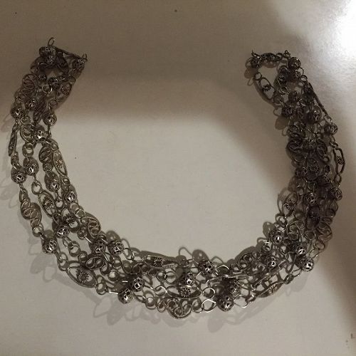 Peruvian Silver Filigree Chain 68"