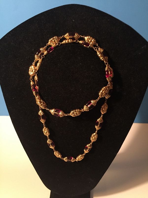 Ornate Swarovski  Pink Crystal Necklace