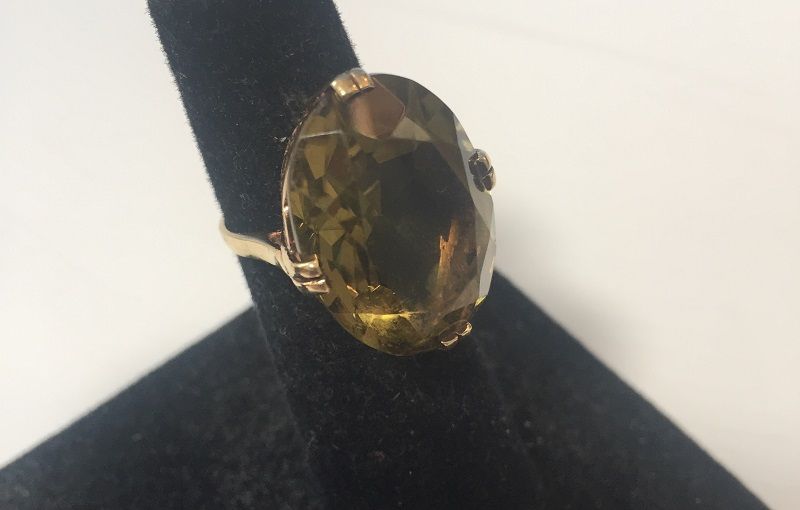 Large 14kt Oval Citrine Ring