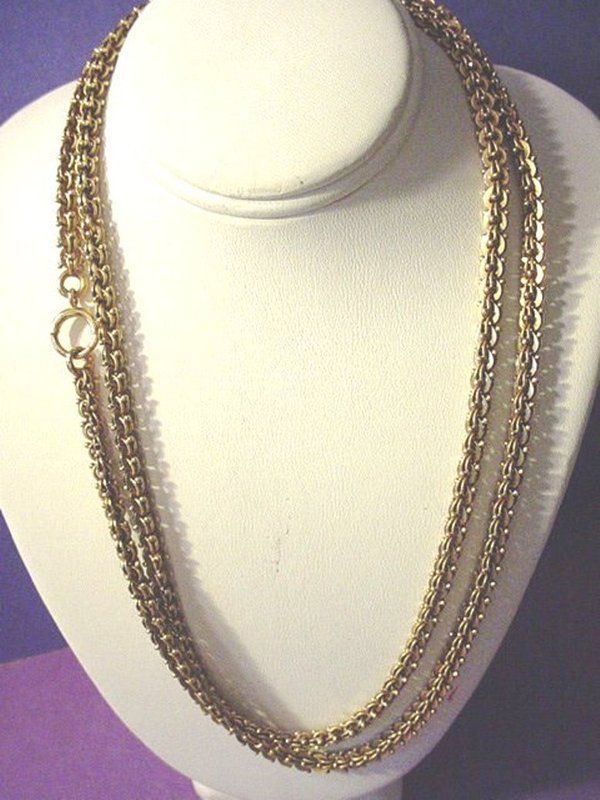 A Heavy 14k Gold Victorian Fancy Link Chain