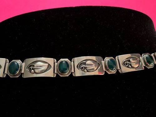 Laurence Foss Sterling Chrysoprase Bracelet