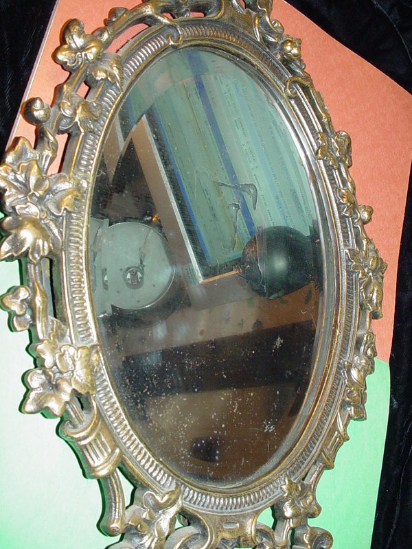 Art Nouveau  Brass Mirror