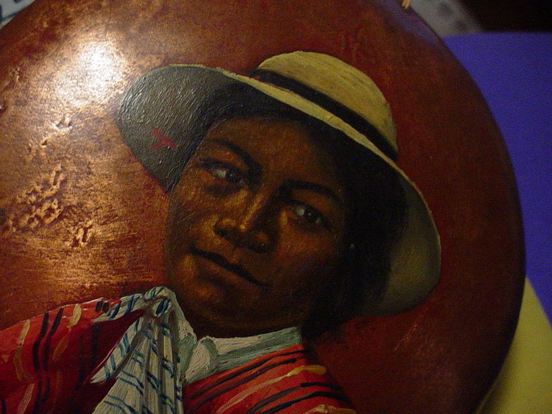 Six Old Bolivian Copper Folk Art Paintings