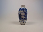 Qing Dynasty Blue and White snuff bottle