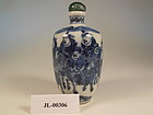 Qing Dynasty Blue and White under-glaze snuff bottle