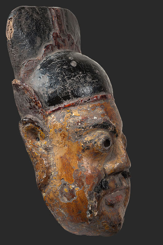Antique Chinese Nuo Mask of Judge Bao