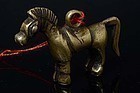 Antique Chinese Brass Toggle of Horse