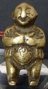 Antique Chinese Brass Toggle of Male Baby