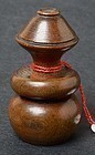 Antique Chinese Wood Toggle of Bottle Gourd