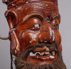 Antique Chinese Nuo Mask of Tudi Gong.