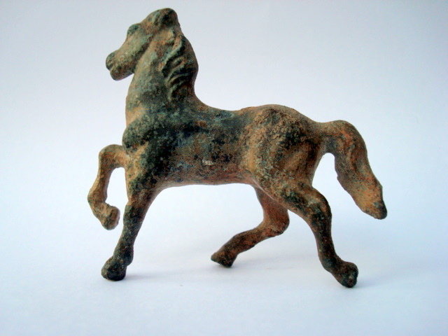 A ROMAN BRONZE FIGURE OF A HORSE