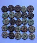 A LOT OF 25 UNCLEANED PROVINCIAL ROMAN BILLON COINS
