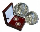 MARCUS AURELIUS: THE PHILOSOPHER EMPEROR, A SET OF TWO SILVER COINS