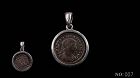 A ROMAN COIN OF CONSTANTINE THE GREAT FROM CYZICUS IN SILVER PENDANT