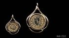 A ROMAN COMMEMORATIVE COIN OF THE FOUNDING OF ROME IN 14K GOLD PENDANT