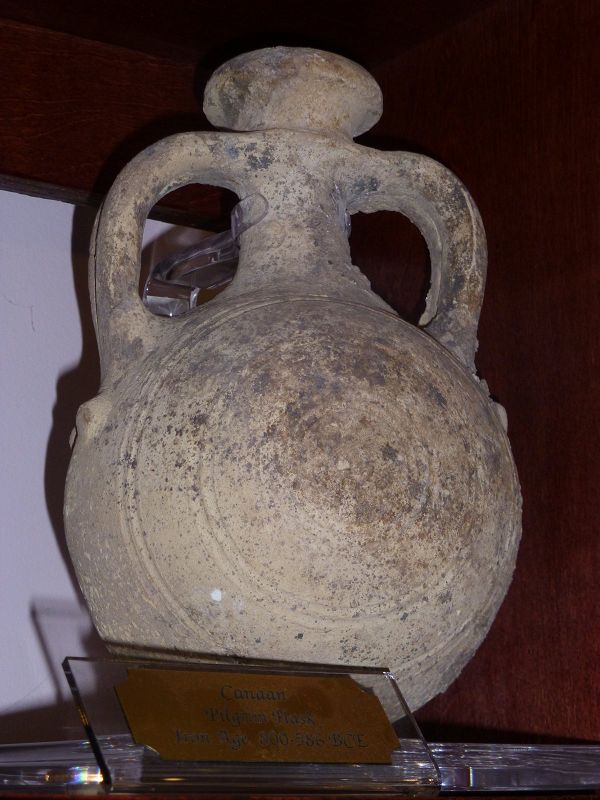 A HOLY LAND TERRACOTTA PILGRIM FLASK