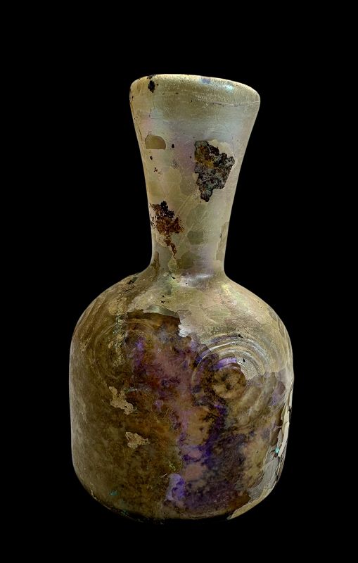 A ROMAN GLASS BOTTLE