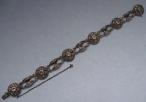 European Silver Marcasite, Amethyst Bracelet