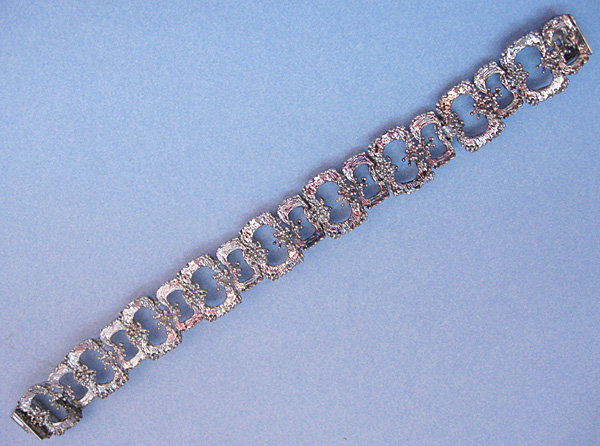 European Silver Bracelet, Textured and Iridescent