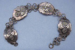 Handmade Silver Leafy Bracelet