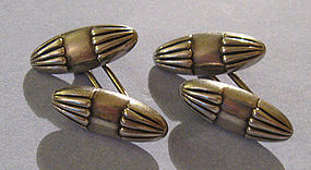 Sterling Lobed Cuff Links