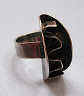 Scandinavian Sterling Ring, Abstract Design