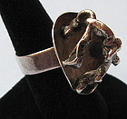 Sterling Handmade Ring, Scandinavian, Brutalist Design