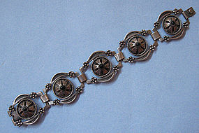 Mexican Sterling Bracelet St with Glass Beads
