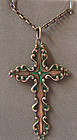 Sterling and Enamel Cross on Chain