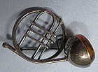 Silver and Amber French Horn Pin