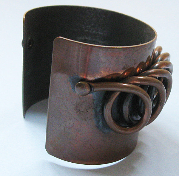 Rebajes Copper Cuff with Wire Decoration