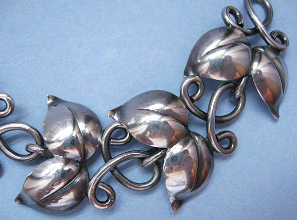 Swedish Sterling Bracelet of Linked Leaves