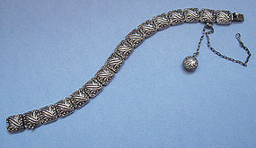 American Sterling Embossed Link Bracelet