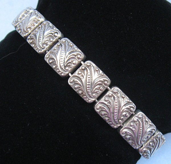 American Sterling Embossed Link Bracelet