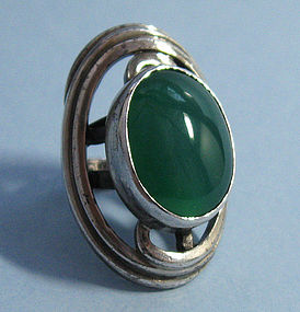 Teppich Sterling and Chrysoprase Handmade Ring