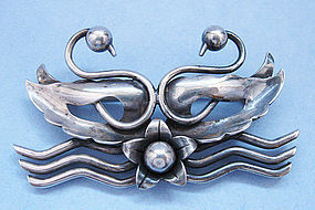 Handmade American Sterling Pin by Nino Bisso