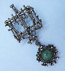 European Silver and Jade Pendant