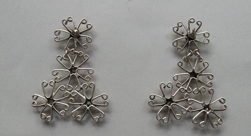 Sterling Wire Pendant Earrings