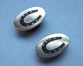 Sterling and Onyx Cuff Buttons