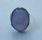 Sterling and Blue Chalcedony Ring