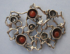 Electroform Silver and Carnelian Pendant