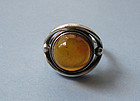 Polish Silver and Amber Ring