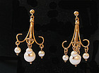 English Gold Chandelier Earrings