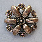 Danish Sterling Flower Pin